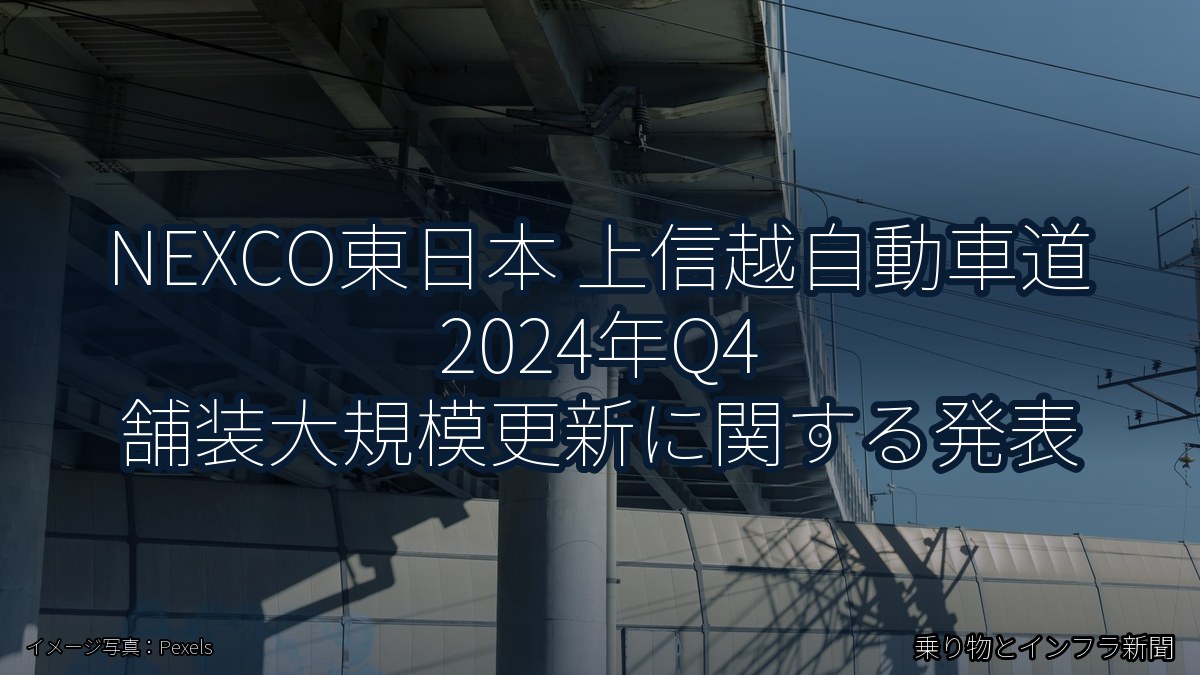 NEXCO東日本 上信越自動車道 2024年Q4 舗装大規模更新に関する発表（乗り物とインフラ新聞）