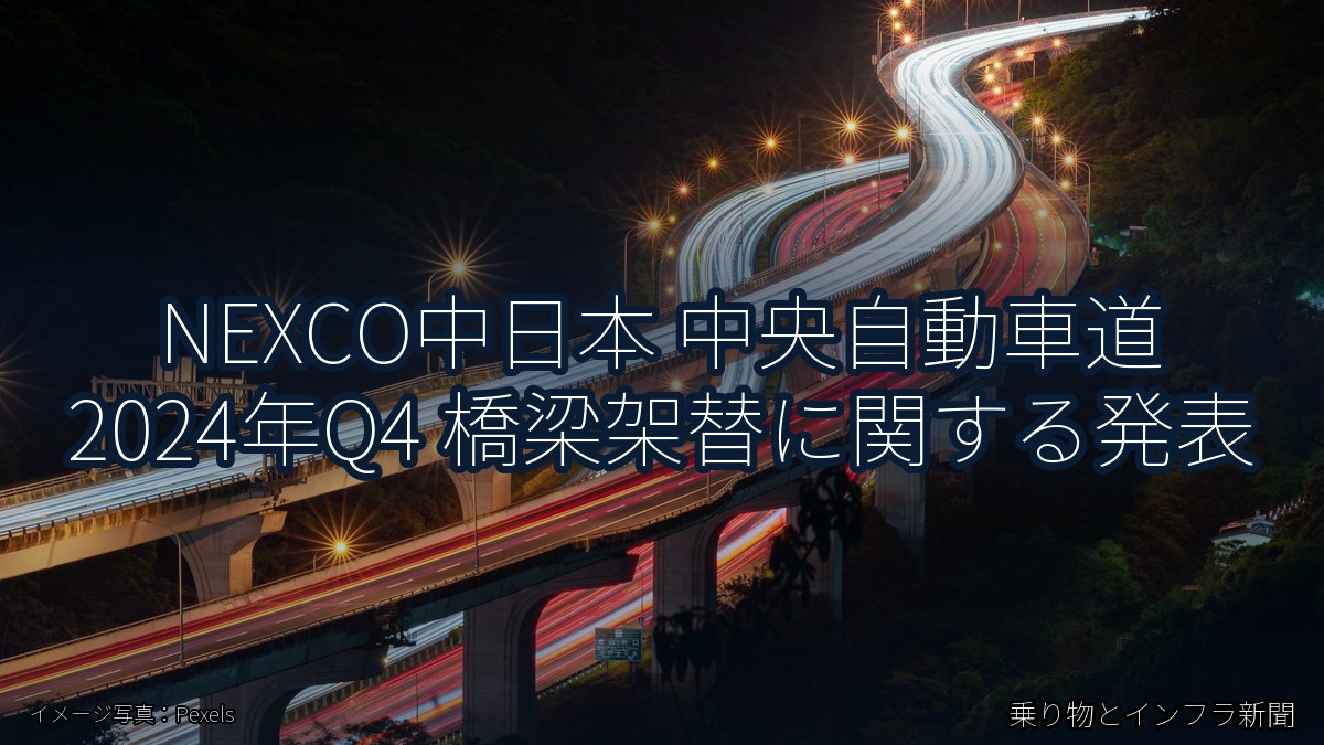 NEXCO中日本 中央自動車道 2024年Q4 橋梁架替に関する発表(乗り物とインフラ新聞)