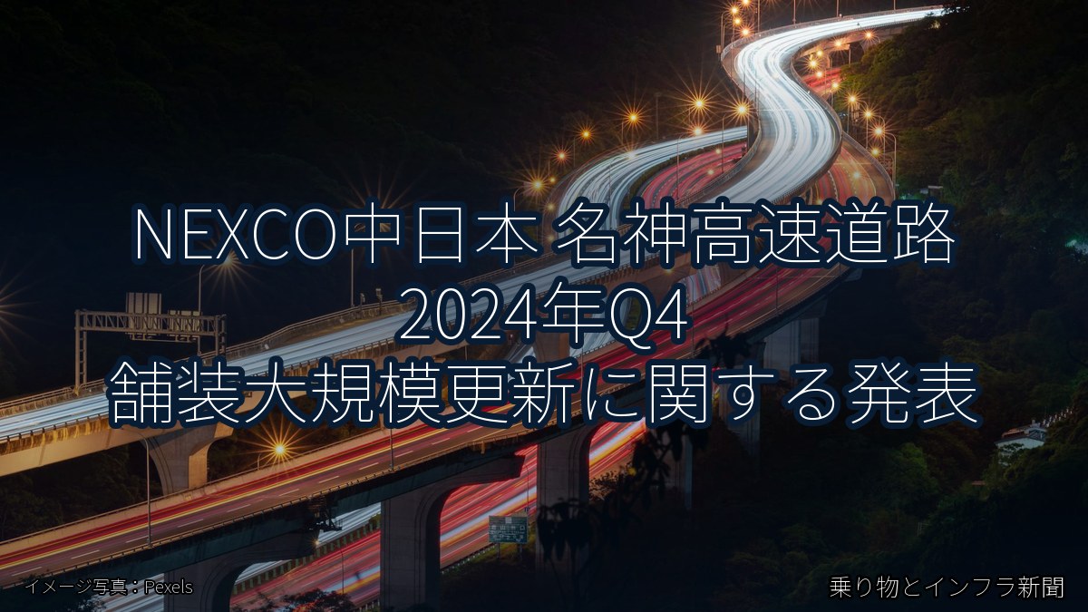 NEXCO中日本 名神高速道路 2024年Q4 舗装大規模更新に関する発表（乗り物とインフラ新聞）