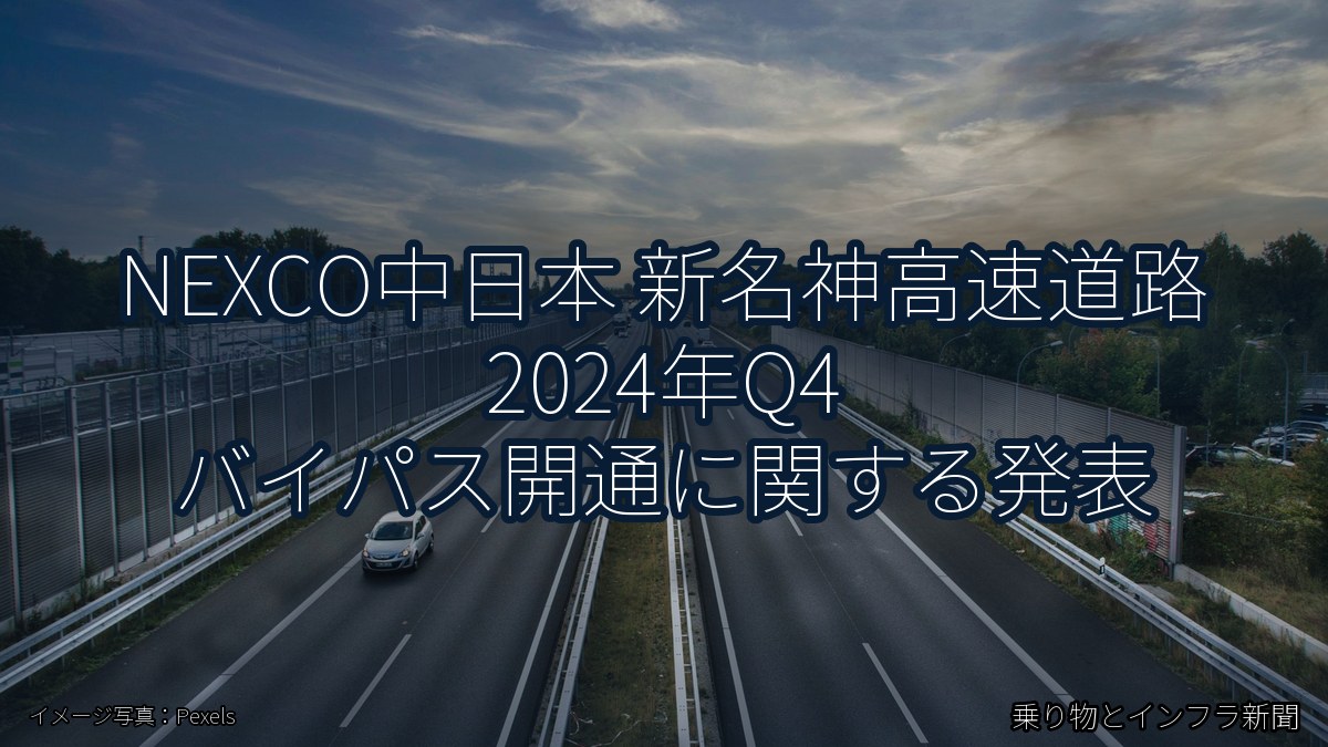 NEXCO中日本 新名神高速道路 2024年Q4 バイパス開通に関する発表（乗り物とインフラ新聞）