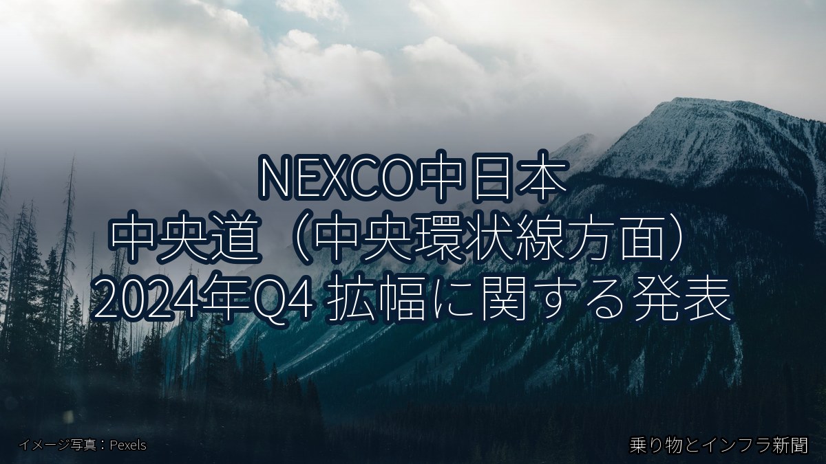 NEXCO中日本 中央道(中央環状線方面) 2024年Q4 拡幅に関する発表(乗り物とインフラ新聞)