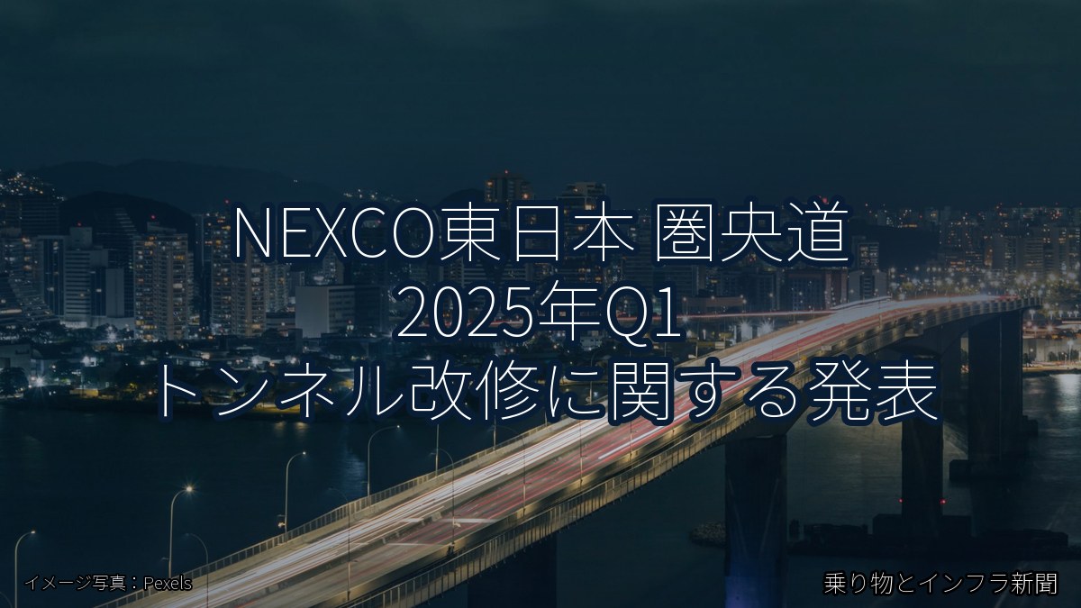 NEXCO東日本 圏央道 2025年Q1 トンネル改修に関する発表（乗り物とインフラ新聞）