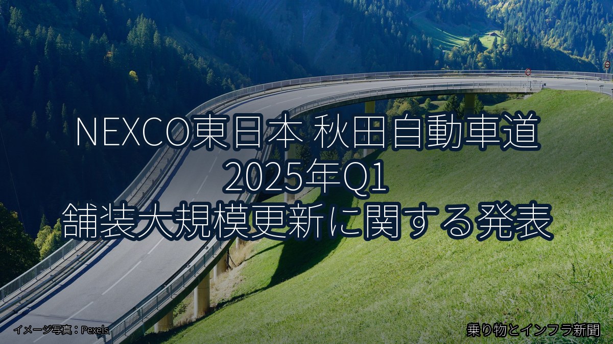 NEXCO東日本 秋田自動車道 2025年Q1 舗装大規模更新に関する発表(乗り物とインフラ新聞)