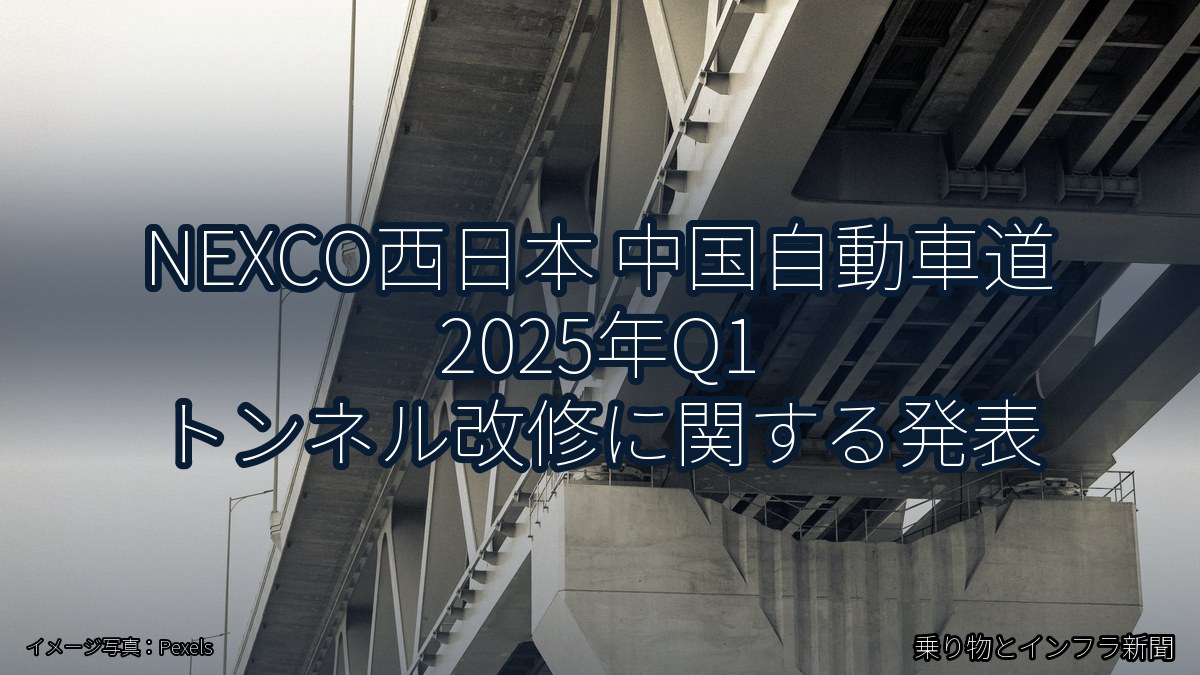 NEXCO西日本 中国自動車道 2025年Q1 トンネル改修に関する発表（乗り物とインフラ新聞）