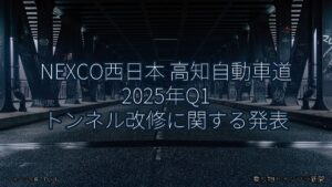 NEXCO西日本 高知自動車道 2025年Q1 トンネル改修に関する発表（乗り物とインフラ新聞）