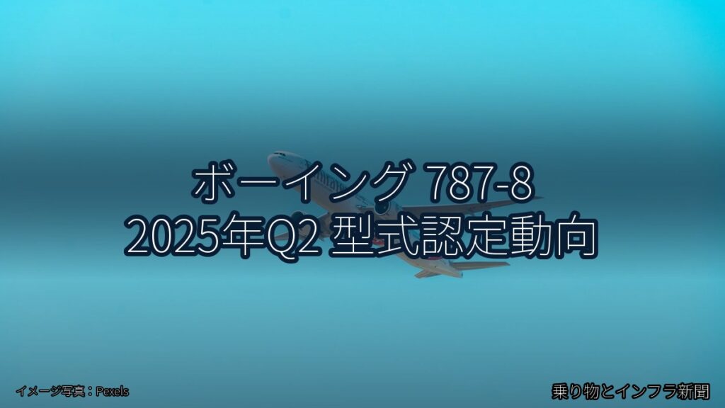 ボーイング 787-8 2025年Q2 型式認定動向（乗り物とインフラ新聞）