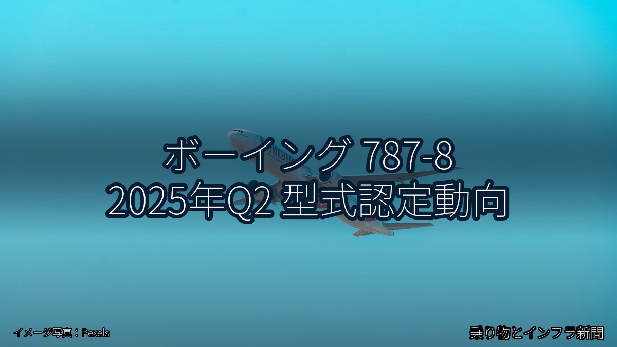 ボーイング 787-8 2025年Q2 型式認定動向（乗り物とインフラ新聞）