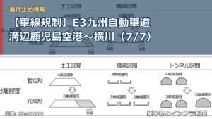 【車線規制】E3九州自動車道 溝辺鹿児島空港～横川（7/7）（乗り物とインフラ新聞）