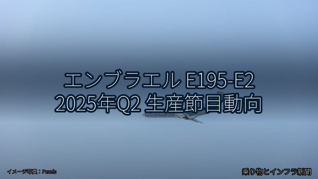 エンブラエル E195-E2 2025年Q2 生産節目動向（乗り物とインフラ新聞）