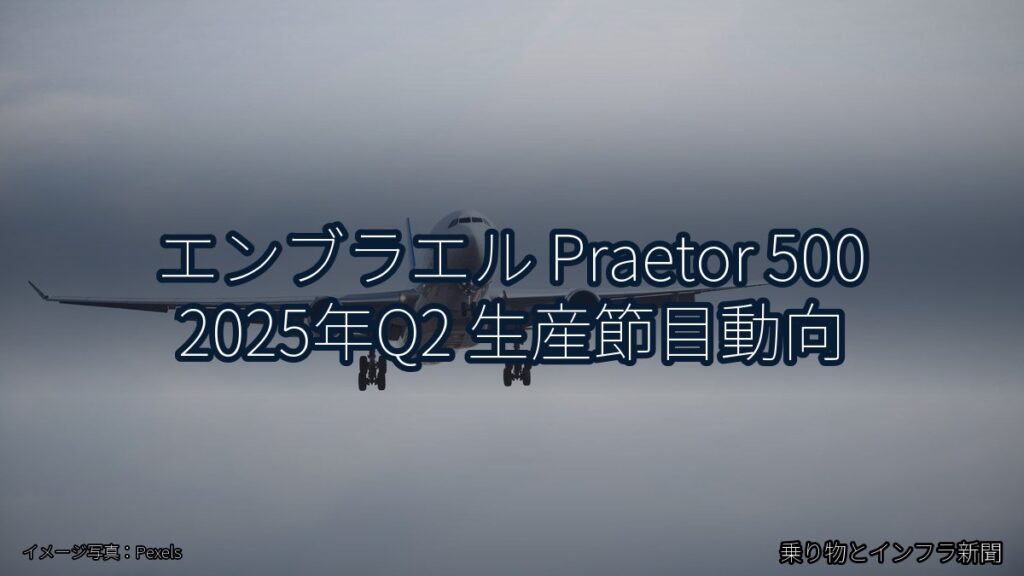 エンブラエル Praetor 500 2025年Q2 生産節目動向（乗り物とインフラ新聞）