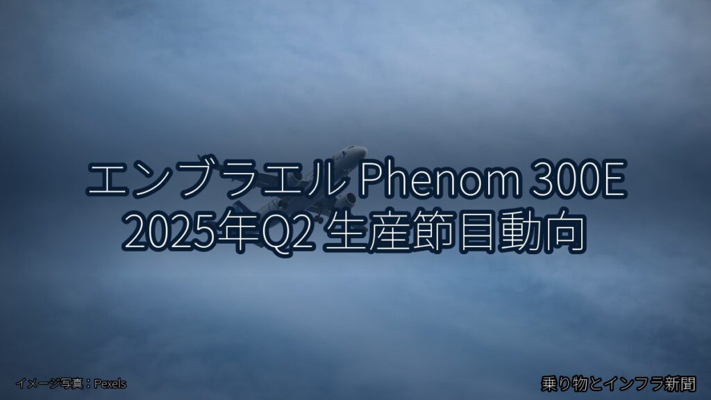 エンブラエル Phenom 300E 2025年Q2 生産節目動向（乗り物とインフラ新聞）