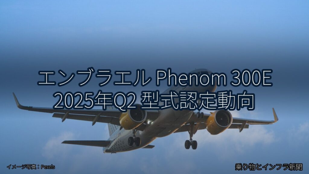 エンブラエル Phenom 300E 2025年Q2 型式認定動向（乗り物とインフラ新聞）