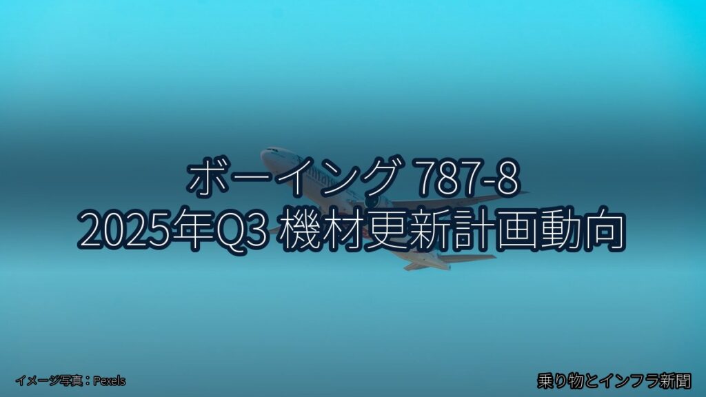 ボーイング 787-8 2025年Q3 機材更新計画動向（乗り物とインフラ新聞）