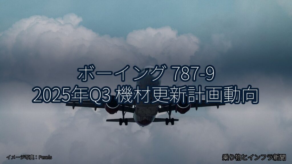 ボーイング 787-9 2025年Q3 機材更新計画動向（乗り物とインフラ新聞）
