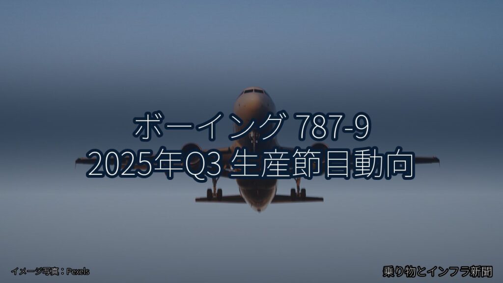 ボーイング 787-9 2025年Q3 生産節目動向（乗り物とインフラ新聞）