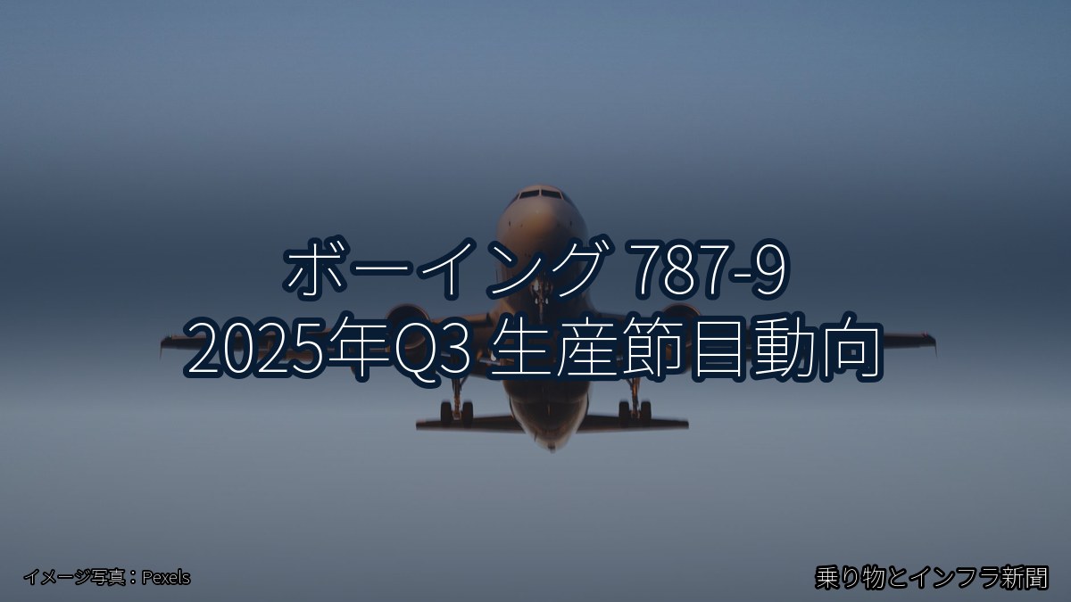 ボーイング 787-9 2025年Q3 生産節目動向（乗り物とインフラ新聞）