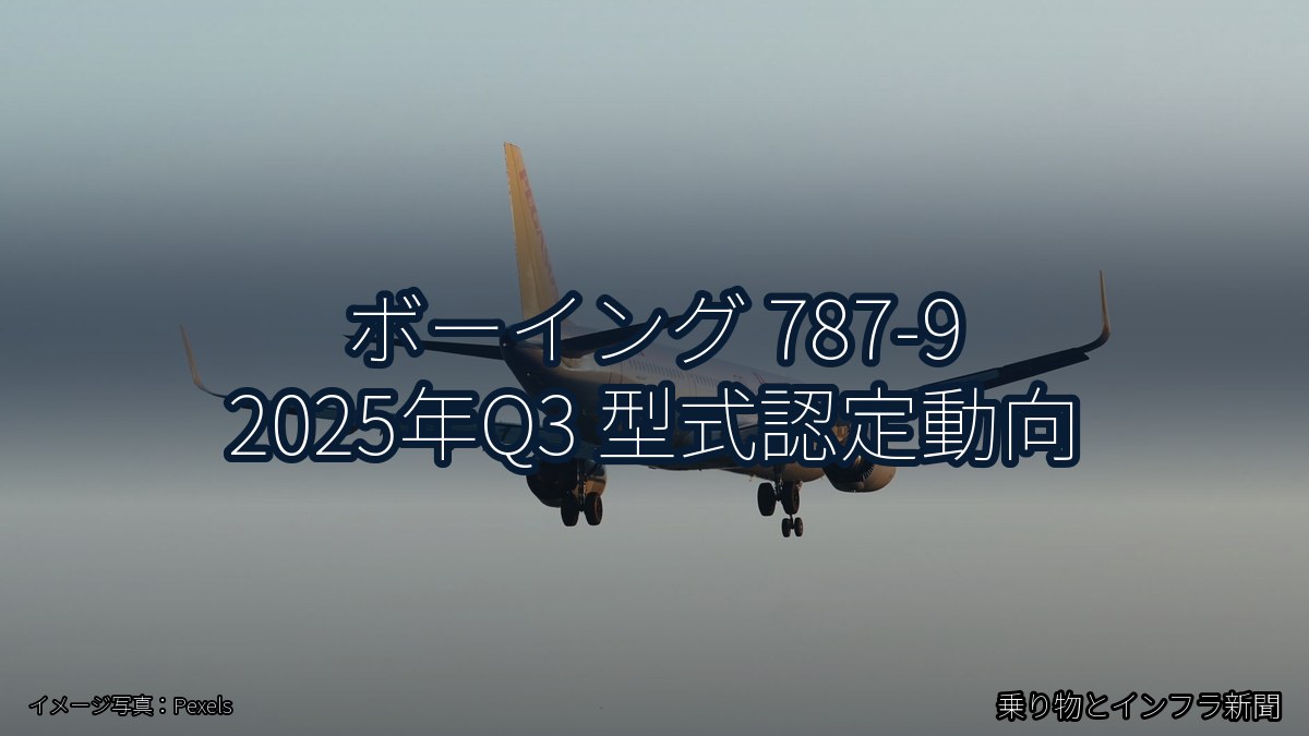 ボーイング 787-9 2025年Q3 型式認定動向（乗り物とインフラ新聞）