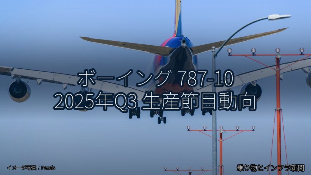 ボーイング 787-10 2025年Q3 生産節目動向（乗り物とインフラ新聞）