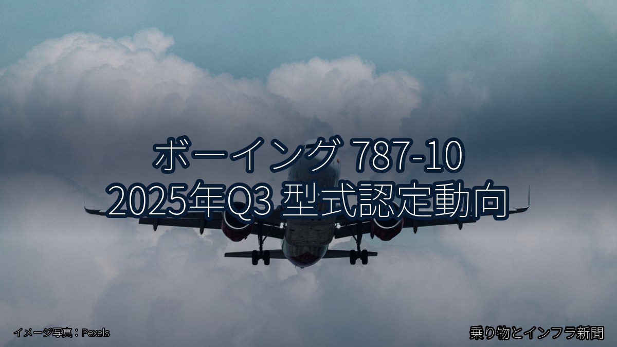 ボーイング 787-10 2025年Q3 型式認定動向(乗り物とインフラ新聞)