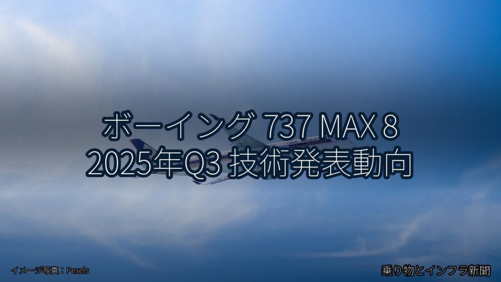 ボーイング 737 MAX 8 2025年Q3 技術発表動向（乗り物とインフラ新聞）