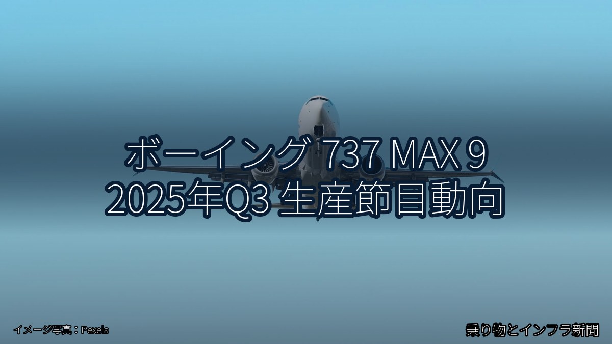 ボーイング 737 MAX 9 2025年Q3 生産節目動向（乗り物とインフラ新聞）