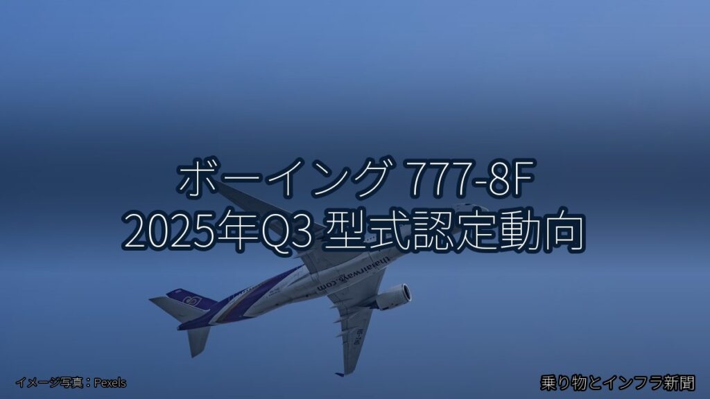 ボーイング 777-8F 2025年Q3 型式認定動向（乗り物とインフラ新聞）