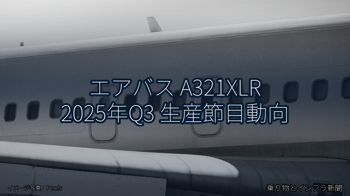 エアバス A321XLR 2025年Q3 生産節目動向(乗り物とインフラ新聞)