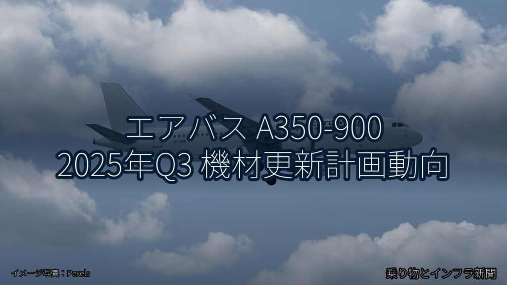 エアバス A350-900 2025年Q3 機材更新計画動向（乗り物とインフラ新聞）