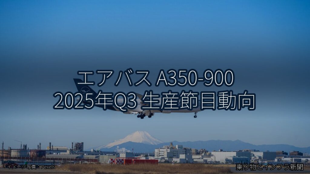 エアバス A350-900 2025年Q3 生産節目動向（乗り物とインフラ新聞）
