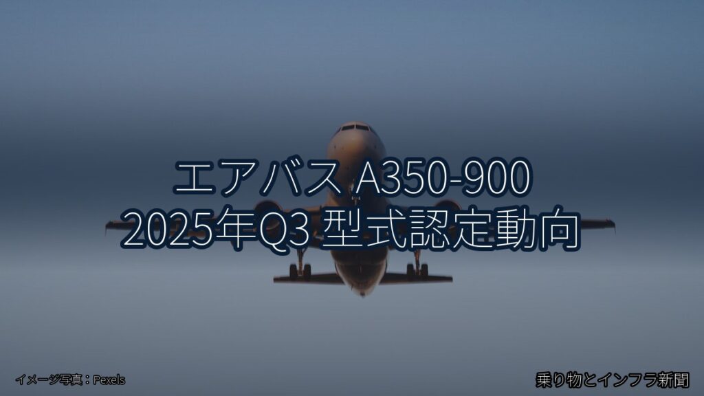エアバス A350-900 2025年Q3 型式認定動向（乗り物とインフラ新聞）