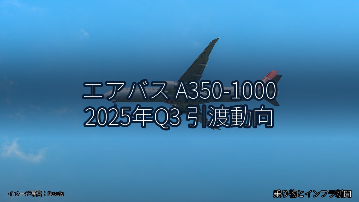 エアバス A350-1000 2025年Q3 引渡動向（乗り物とインフラ新聞）