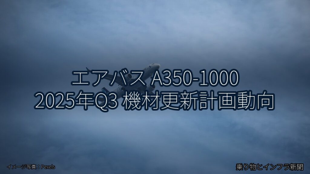 エアバス A350-1000 2025年Q3 機材更新計画動向（乗り物とインフラ新聞）