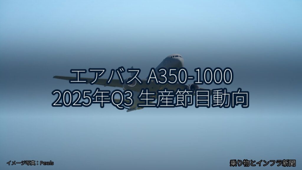 エアバス A350-1000 2025年Q3 生産節目動向（乗り物とインフラ新聞）