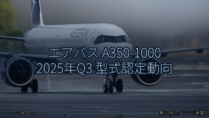 エアバス A350-1000 2025年Q3 型式認定動向（乗り物とインフラ新聞）