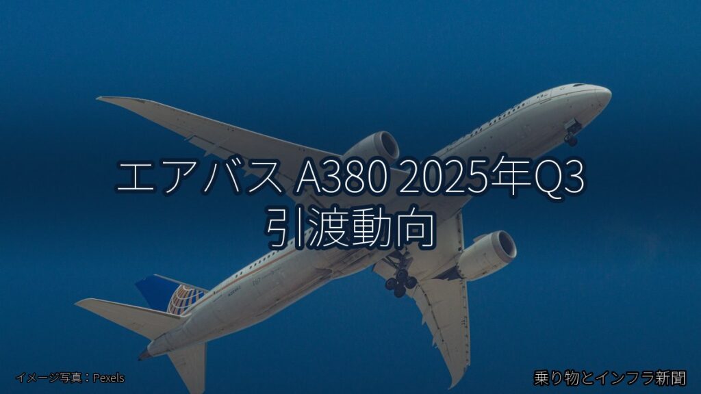 エアバス A380 2025年Q3 引渡動向（乗り物とインフラ新聞）