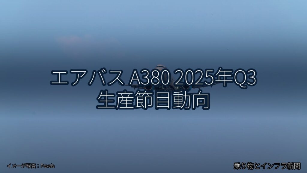 エアバス A380 2025年Q3 生産節目動向（乗り物とインフラ新聞）