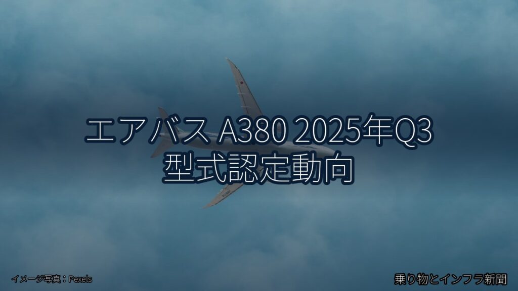 エアバス A380 2025年Q3 型式認定動向（乗り物とインフラ新聞）