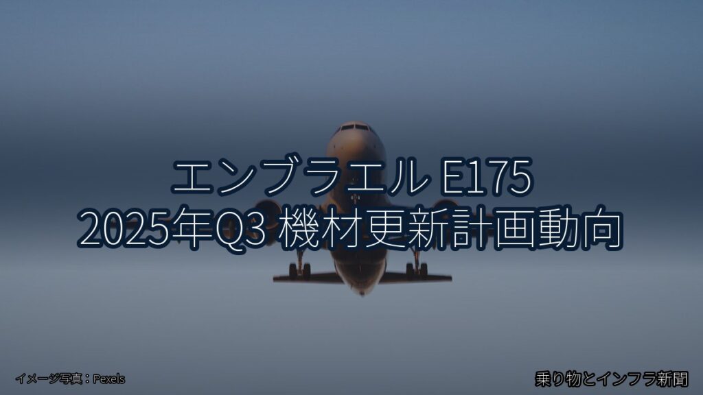 エンブラエル E175 2025年Q3 機材更新計画動向（乗り物とインフラ新聞）