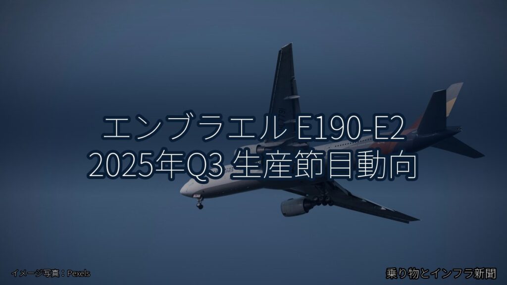 エンブラエル E190-E2 2025年Q3 生産節目動向（乗り物とインフラ新聞）