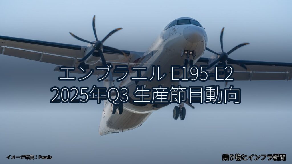 エンブラエル E195-E2 2025年Q3 生産節目動向（乗り物とインフラ新聞）