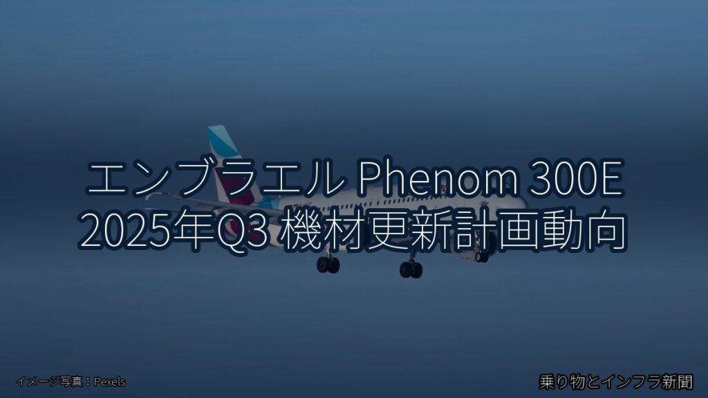 エンブラエル Phenom 300E 2025年Q3 機材更新計画動向（乗り物とインフラ新聞）