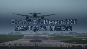 エンブラエル Phenom 300E 2025年Q3 生産節目動向（乗り物とインフラ新聞）