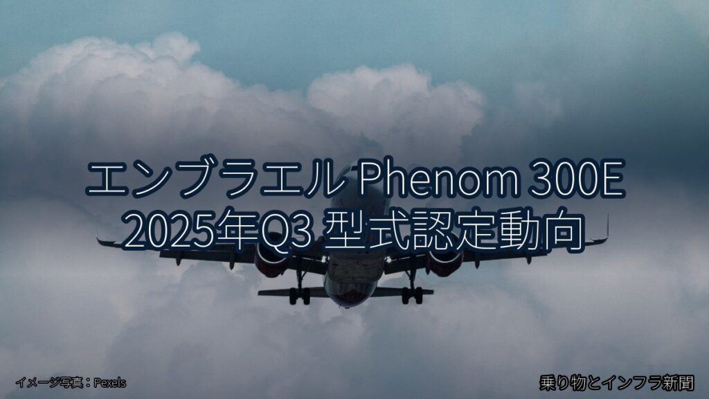 エンブラエル Phenom 300E 2025年Q3 型式認定動向（乗り物とインフラ新聞）