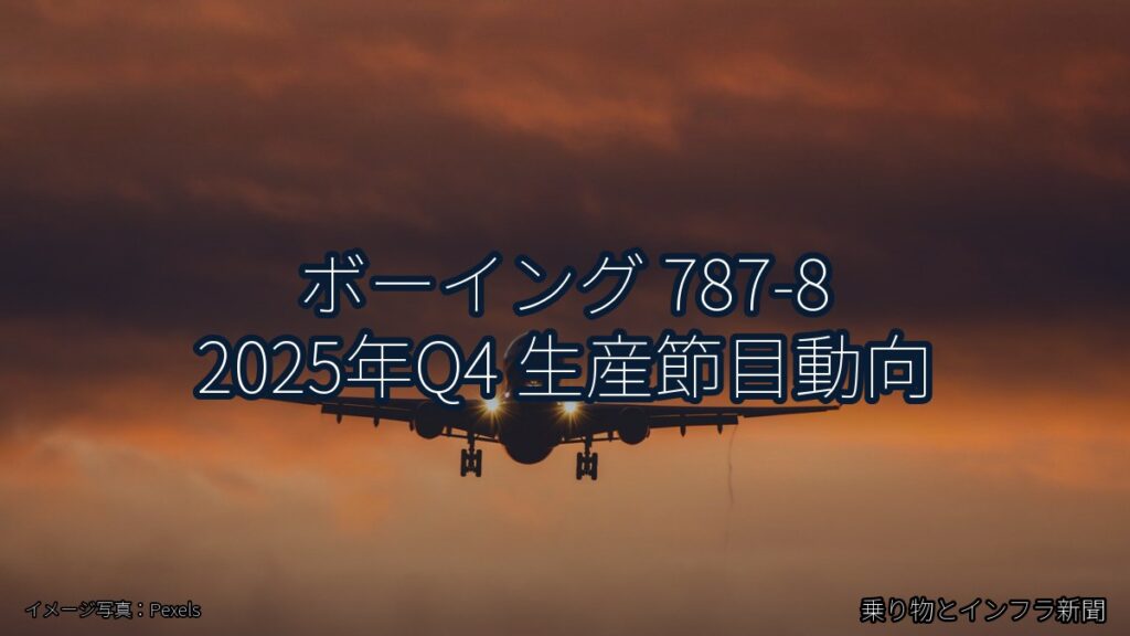 ボーイング 787-8 2025年Q4 生産節目動向（乗り物とインフラ新聞）
