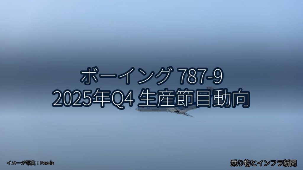 ボーイング 787-9 2025年Q4 生産節目動向（乗り物とインフラ新聞）