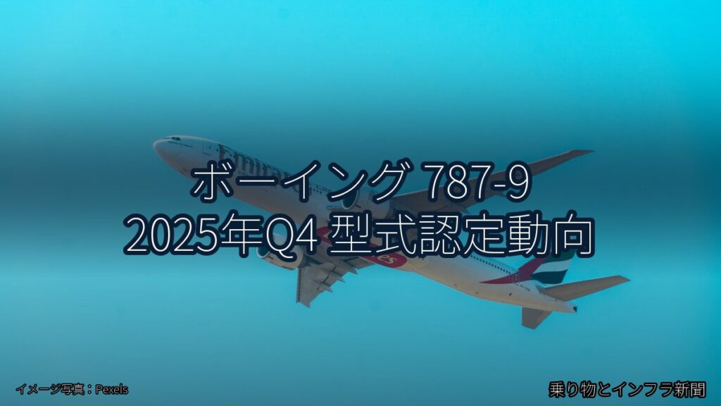 ボーイング 787-9 2025年Q4 型式認定動向（乗り物とインフラ新聞）