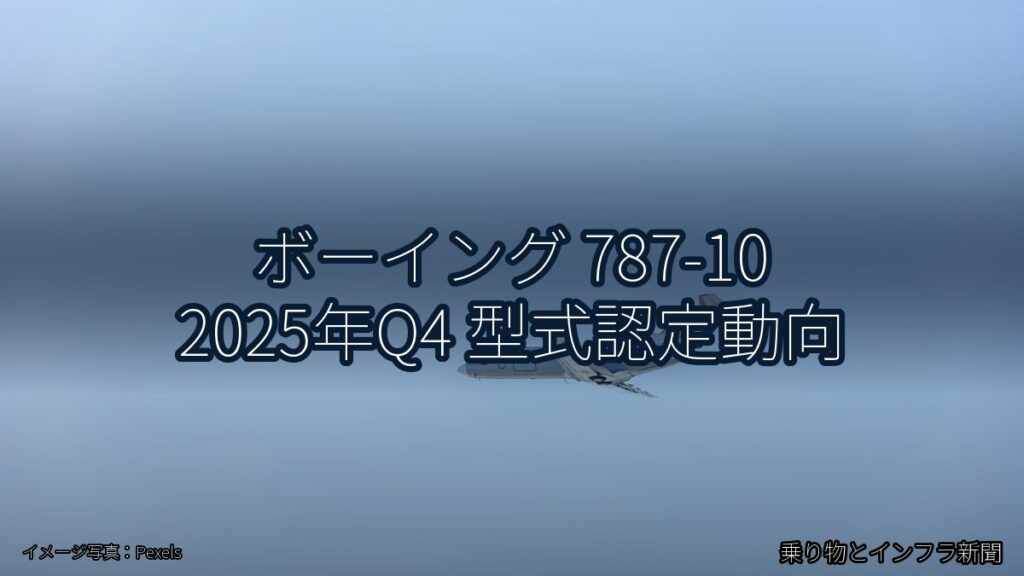 ボーイング 787-10 2025年Q4 型式認定動向（乗り物とインフラ新聞）