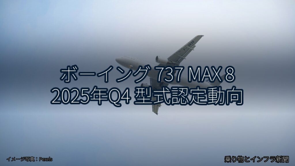ボーイング 737 MAX 8 2025年Q4 型式認定動向（乗り物とインフラ新聞）