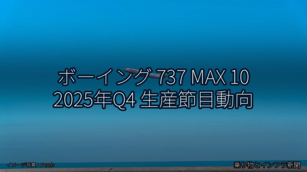 ボーイング 737 MAX 10 2025年Q4 生産節目動向（乗り物とインフラ新聞）