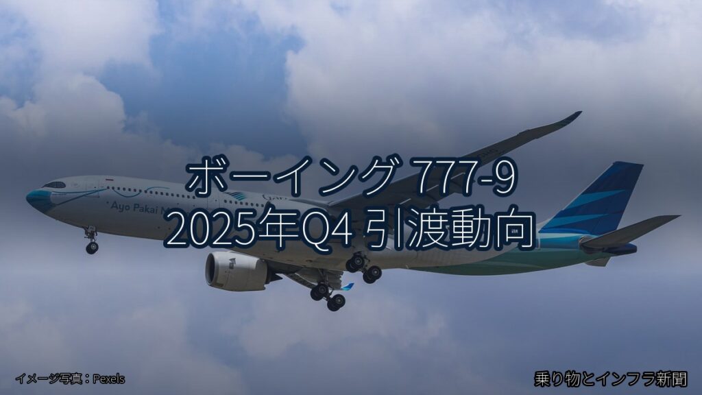 ボーイング 777-9 2025年Q4 引渡動向（乗り物とインフラ新聞）